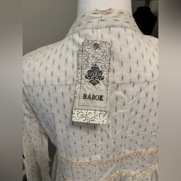 Anthropologie x Barok Paris Beige Cardigan With Ties and Flowers NWT Medium - Picture 6 of 9